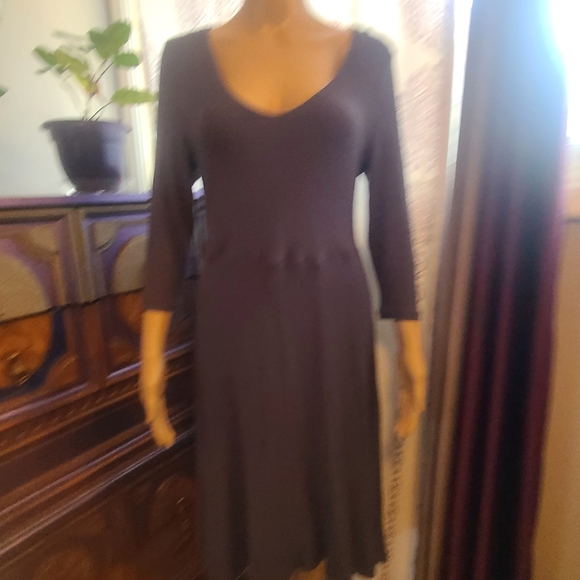 Grayish, Bluish V Neck Sweater Dress - Picture 4 of 5
